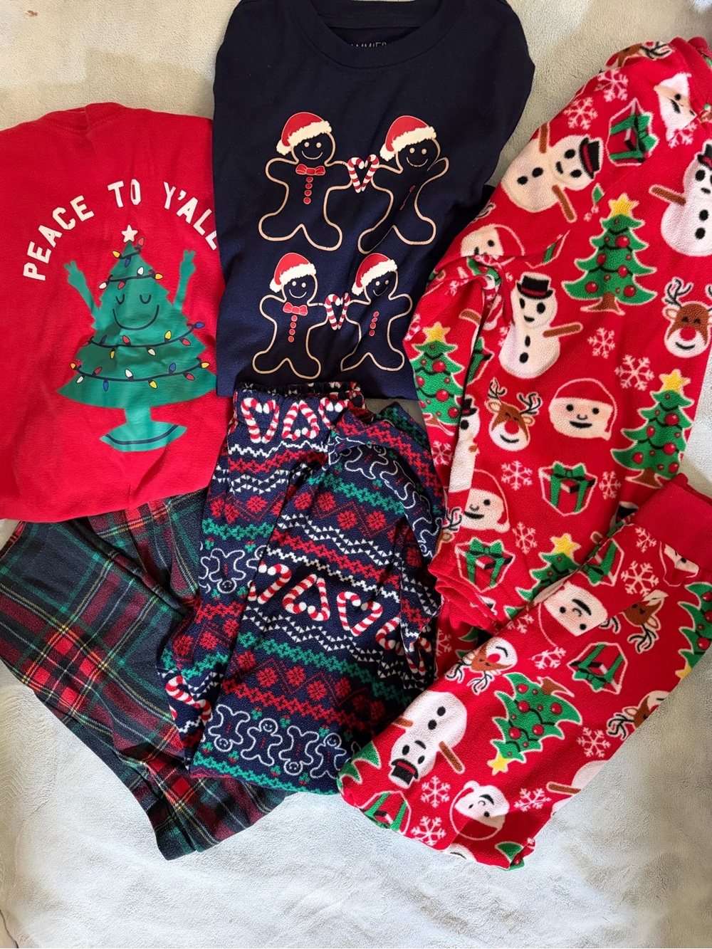 Lot of 3 Boys Christmas Pajama Sets (Children’s Place, Old Navy, Kohl’s)Size 8
